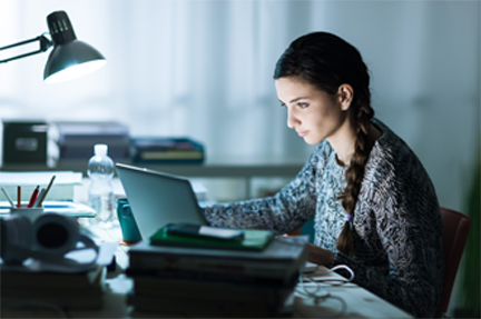 Woman studying